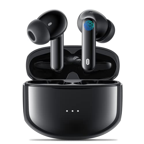 Wireless Earbuds Aoslen Bluetooth 5.3 Headphones with 4 Call Noise Reduction Mic Bluetooth Sport Earphone in Ear Touch Control 36H Playtime Type-C Charging HiFi Stereo IPX6 for iOS Android Black