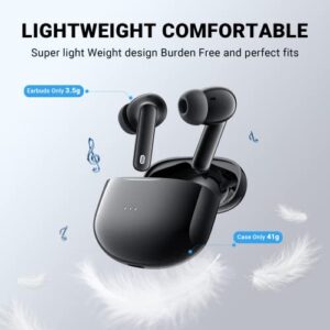 Wireless Earbuds Aoslen Bluetooth 5.3 Headphones with 4 Call Noise Reduction Mic Bluetooth Sport Earphone in Ear Touch Control 36H Playtime Type-C Charging HiFi Stereo IPX6 for iOS Android Black