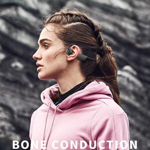 Haourlife Bone Conduction Headphones Bluetooth 5.3 Wireless Open Ear Headphones with 32G Memory Mp3 Player Earphones Built-in Mic Sweat Resistant Headset for Workout Sport Running Cycling