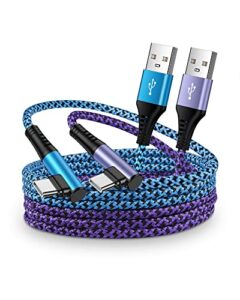 ailkin 2pack usb c cable 60w, type c charger fast charging cord right angle for samsung galaxy s23 s22 s21 s20 s10e, google pixel 7 pro 6a 5 4xl, oneplus, moto, a to c braided android charge wire 6ft