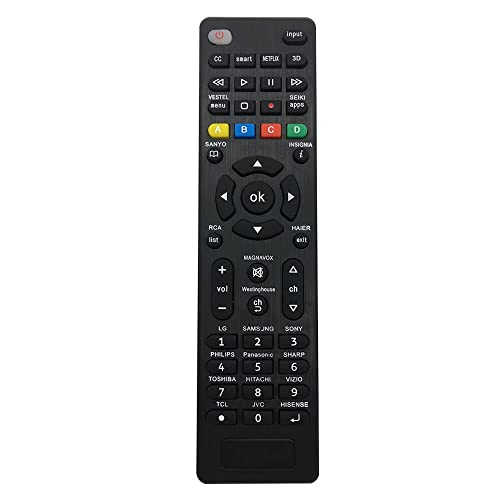 SMATAR Universal Remote Control for Samsung, Sony, LG, Hisense, Panasonic, Philips, Sharp, Sanyo, Insignia, Toshiba, Hitachi, TCL Smart TVs and More Brands of TV - Setup Easily