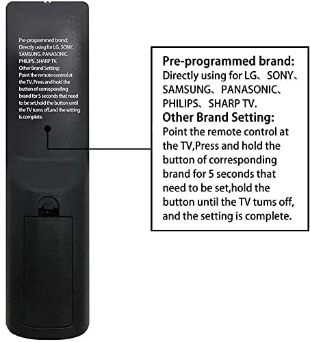 SMATAR Universal Remote Control for Samsung, Sony, LG, Hisense, Panasonic, Philips, Sharp, Sanyo, Insignia, Toshiba, Hitachi, TCL Smart TVs and More Brands of TV - Setup Easily