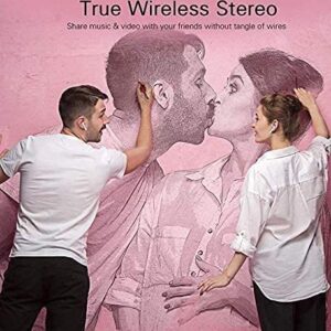 Wireless Earbuds,Bluetooth Headphones Stereo Earphone Cordless Sport Headsets,Bluetooth in-Ear Earphones with Built-in Mic for Smart Phones (White-C)