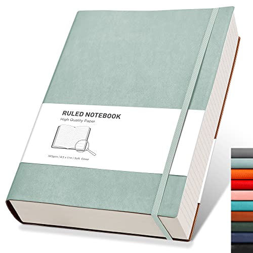 RETTACY A4 Notebook College Ruled with 320 Pages -Softcover Large Journal for Men and Women with 100GSM Lined Paper,PU Leather,Inner Pocket,8.5''×11''