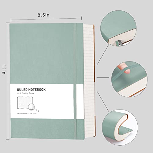 RETTACY A4 Notebook College Ruled with 320 Pages -Softcover Large Journal for Men and Women with 100GSM Lined Paper,PU Leather,Inner Pocket,8.5''×11''