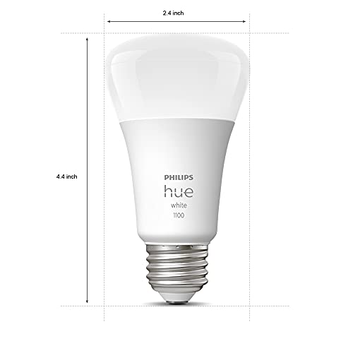 Philips Hue 476977 A19 Smart Light Bulb, 4 Pack, White, 4 Count & Bridge Smart Lighting Hub (Compatible with Amazon Alexa, Apple HomeKit and Google Assistant) - White