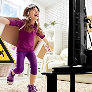 Mount It! TV Safety Straps For Child and Baby Proofing, Anti Tip Prevention and Earthquake Protection, Heavy Duty Metal Connectors, Secures to TV Stand and Walls, Black