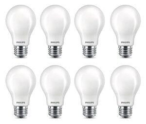 philips 561761 led 12.2w (75w equivalent) a19 dimmable light bulb – soft white – 1100 lumens – e26 medium base (8 bulbs)