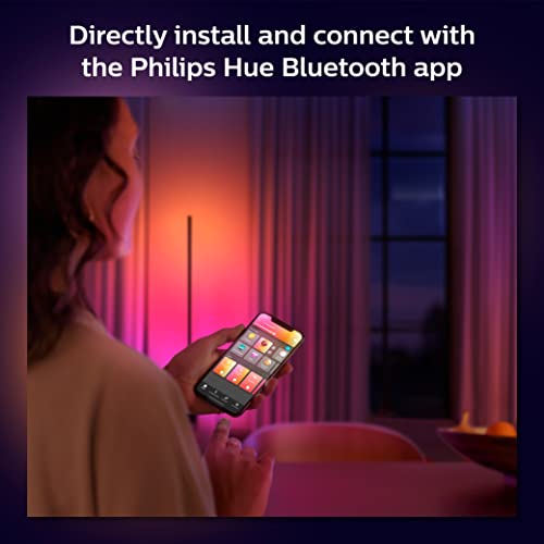 Philips Hue Gradient Signe Table Lamp, Works with Amazon Alexa, Apple Homekit and Google Assistant, Bluetooth Compatible, Flowing Multicolor Effect, Black