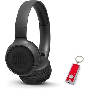 jbl tune 500bt – on-ear wireless bluetooth headphones, includes led flashlight key chain bonus (black)