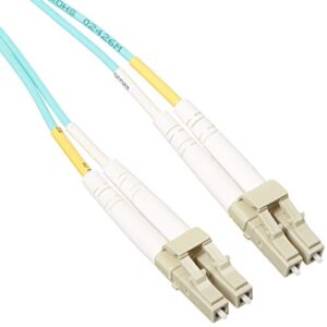 Monoprice Fiber Optic Cable - 10 Meter - Aqua | LC to LC, OM3, 50/125 Type, Multi Mode, 10Gb, Duplex