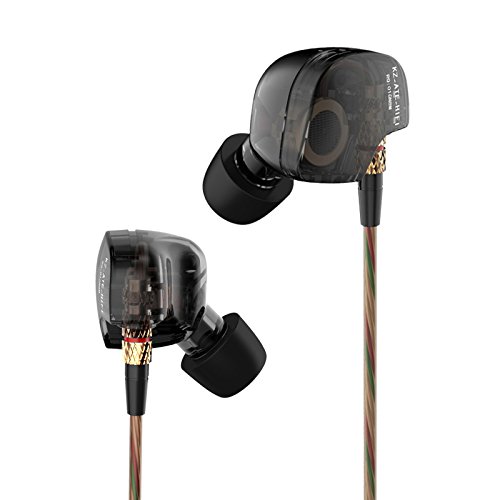 KZ ATE Hi-Fi IEM Sports Headphones with Copper Driver Ear Hook and Foam Eartips Specially for Music Fans, New Mic Edition