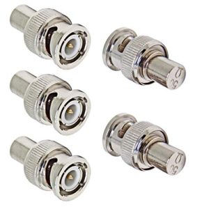bnc 50 ohm terminator, 5-pack bnc male plug coaxial cable adapter connector