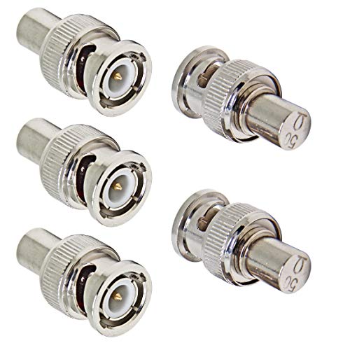 BNC 50 Ohm Terminator, 5-Pack BNC Male Plug Coaxial Cable Adapter Connector