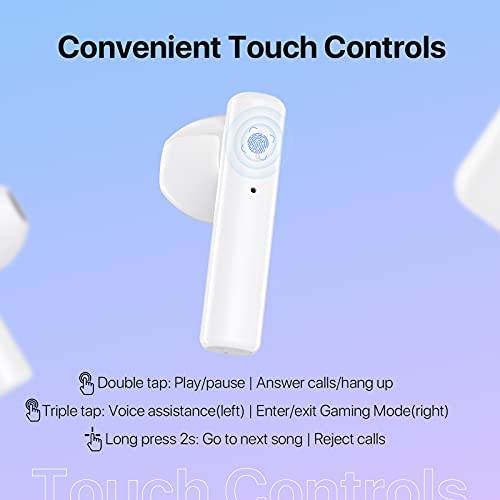 UMIDIGI Wireless Earbuds, AirBuds U Wireless Headphones with Microphones, Bluetooth 5.1 Earphones in-Ear, Touch Control Bluetooth Earbuds, 24H Playing Time for Work, Home Office