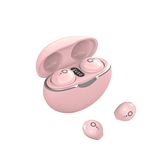 Xmenha Pink Smallest Invisible Hidden Earbuds Small for Work Wireless Bluetooth Micro Mini Tiny Sleep Earbuds for Small Ears Noise Cancelling Ear Buds Sleepping Buds Invisible Earbud Small Cute