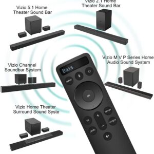 OEM Replacement Bluetooth Backlit Display Sound Bar Remote Controller for Vizio 2.1 5.1 Home Theater Sound Bar, Vizio Channel Soundbar System and Vizio M V P Series Home Audio Sound System