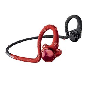 plantronics backbeat fit 2100 wireless headphones, sweatproof and waterproof in ear workout headphones, lava black