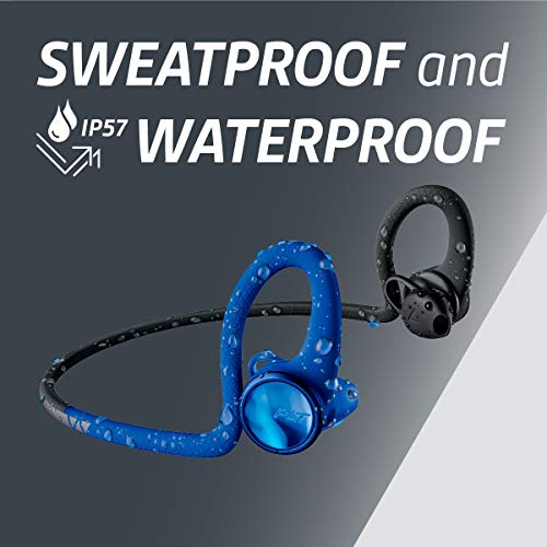 Plantronics BackBeat FIT 2100 Wireless Headphones, Sweatproof and Waterproof In Ear Workout Headphones, Lava Black