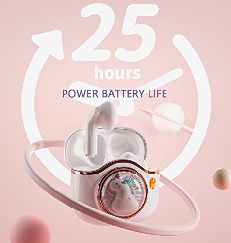 Pink Wireless Earbuds for Kids Women Workout Headphones Unicorn Cute Earbuds Kawaii Girls Small Ears Women Gaming Earbuds Small Tiny Mini Micro Pink Earphones Headphones