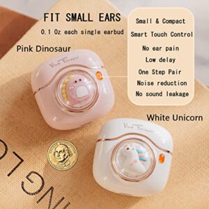 Pink Wireless Earbuds for Kids Women Workout Headphones Unicorn Cute Earbuds Kawaii Girls Small Ears Women Gaming Earbuds Small Tiny Mini Micro Pink Earphones Headphones