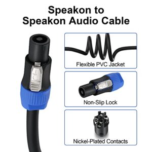 EBXYA 3 Feet Speakon Speaker Cable 12 Gauge(AWG) - Premium Speakon to Speakon Audio Cable Cord with NL4FX (NL4FC) Connector - 2 Conductor