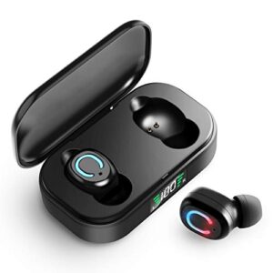 elrigs bluetooth 5.0 true wireless earbuds with charging case for iphone android, 28h playtime, ipx5 waterproof, tws stereo headphones with mic, in-ear earphones headset with led display…