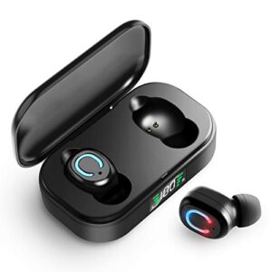 Elrigs Bluetooth 5.0 True Wireless Earbuds with Charging Case for iPhone Android, 28H Playtime, IPX5 Waterproof, TWS Stereo Headphones with mic, in-Ear Earphones Headset with LED Display…