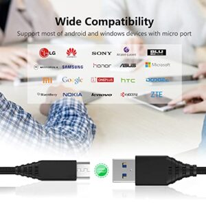 Charger Cord for Motorola Moto G5 G5S G4 E5 E4 C Plus E6 E5/Play/Cruise/Supra,Samsung Galaxy J5 J7 J3 A6 J2,Fast Charge Charging Wire,Micro USB Phone Power High Speed Data Cable 3FT 6FT 6FT 3Pack