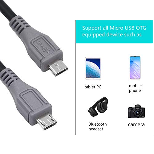 CERRXIAN USB Micro Male to Micro Male OTG Adapter Cable (1m)