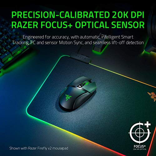 Razer Basilisk Ultimate HyperSpeed Wireless Gaming Mouse: Fastest Gaming Mouse Switch, 20K DPI Optical Sensor, Chroma RGB Lighting, 11 Programmable Buttons, 100 Hr Battery, Classic Black