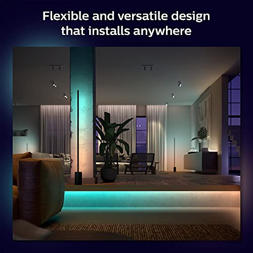 Philips Hue Play Gradient Light Tube, Large, Black & Hue Sync Box Required & Gradient Ambiance Lightstrip (2m/6ft Base Kit with Plug), Compatible with Alexa, Apple Homekit and Google Assistant