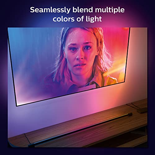 Philips Hue Play Gradient Light Tube, Large, Black & Hue Sync Box Required & Gradient Ambiance Lightstrip (2m/6ft Base Kit with Plug), Compatible with Alexa, Apple Homekit and Google Assistant