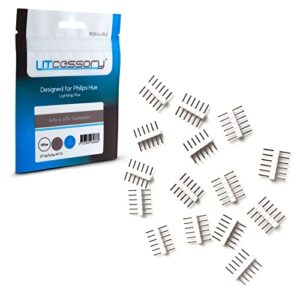 litcessory 6-pin to 6-pin connector for philips hue lightstrip plus (15 pack, white – standard 6-pin v3)