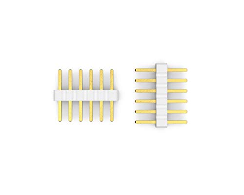 Litcessory 6-Pin to 6-Pin Connector for Philips Hue Lightstrip Plus (15 Pack, White - STANDARD 6-PIN V3)