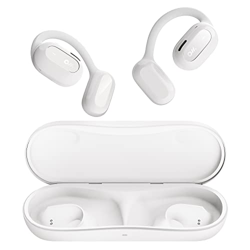 Oladance Open Ear Headphones Bluetooth 5.2 Wireless Earbuds for Android & iPhone, Open Ear Earbuds with Dual 16.5mm Dynamic Drivers, Up to 94 Hours Playtime Waterproof Sport Earbuds -Cloud White