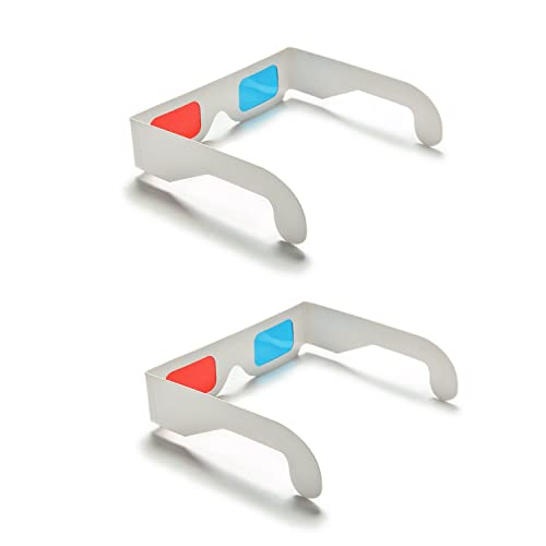 eLUUGIE 100 Pairs 3D Cardboard Glasses Glasses Universal Anaglyph 3D Glasses Cardboard Paper Red Blue Cyan or Movie (100 Pairs)