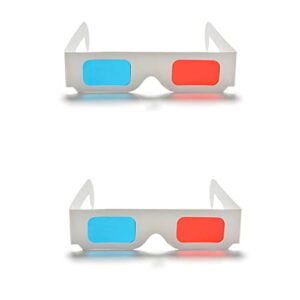 eLUUGIE 100 Pairs 3D Cardboard Glasses Glasses Universal Anaglyph 3D Glasses Cardboard Paper Red Blue Cyan or Movie (100 Pairs)