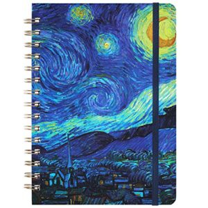 ruled notebook/journal – lined journal with hardcover, 8.4″ x 6″, college ruled spiral notebook/journal, back pocket, strong twin-wire binding with premium paper, perfect for school, home & office