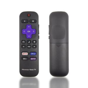 oem remote control for roku tv no pairing includes volume control buttons & netflix disney+ apple tv and hbo shortcuts (hisense 3226001217)
