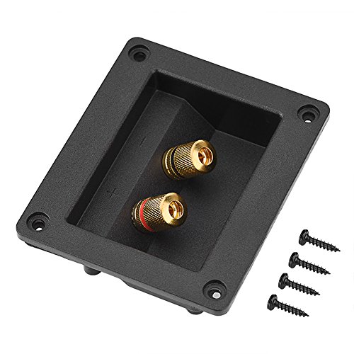 Speaker Terminal Box, DIY 2-Way Speaker Binding Post Terminal Cable Connector Box Subwoofer Plug Acoustic Components