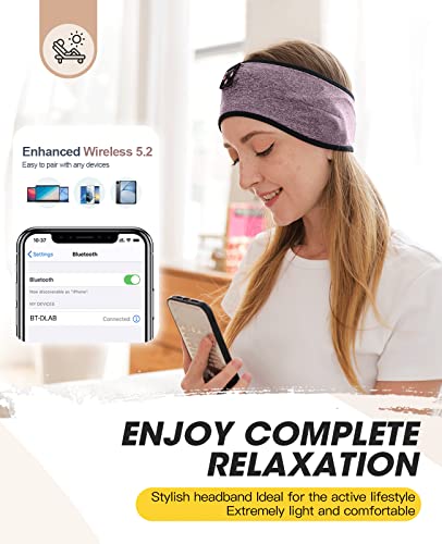 Perytong Sleep Headphones Bluetooth Headband Sleeping Headphones Bluetooth Sports Headband Built-in Thin Speakers | Comfortable for Slipping Running Yoga Side Sleepers Travel | Gift for Women Wen