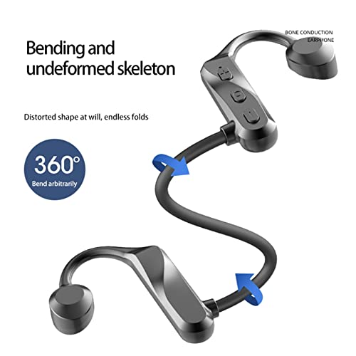 Bone Conduction Headphones,Wireless Open Ear Headset,Bluetooth 5.0 with Mic,High Sound Quality,Ultra-Lightweight,Wa-terproof Sweatproof,Flexible Adjustment Comfortable Sports Earphones (1 Pcs)