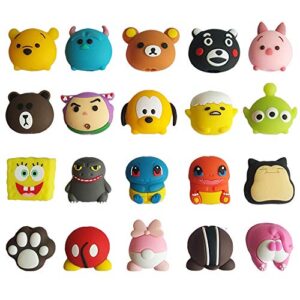 20 pcs cable protector for iphone/ipad usb cable, plastic cable protectors cute bear dinosaur animals charging cable saver, phone accessory protect usb charger (type a(20pcs)
