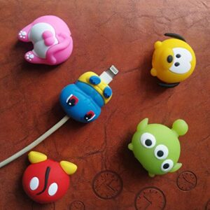 20 Pcs Cable Protector for iPhone/ipad USB Cable, Plastic Cable Protectors Cute Bear Dinosaur Animals Charging Cable Saver, Phone Accessory Protect USB Charger (Type A(20PCS)