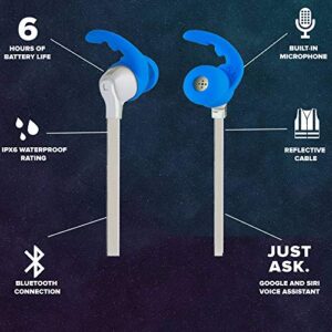 Altec Lansing MZW101-BLU Bluetooth Earphones, Waterproof in-Ear Earbuds, Boasting Up to 6 Hours of Battery Life, USB Charge Cable Included, On-Board Microphone, 33-Ft Wireless Range, Blue