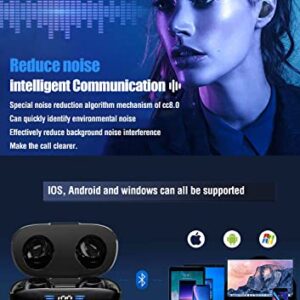 True Wireless Earbuds Bluetooth 5.3 Ear buds for iPhone Android TWS Waterproof IPX7 Earbuds in Ear Headphones for Sports Workout Running Gym Wireless Bluetooth Deep Bass Earphones with Microphone