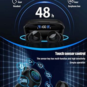 True Wireless Earbuds Bluetooth 5.3 Ear buds for iPhone Android TWS Waterproof IPX7 Earbuds in Ear Headphones for Sports Workout Running Gym Wireless Bluetooth Deep Bass Earphones with Microphone