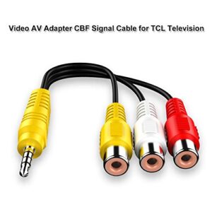 3.5MM to 3 RCA Cable ，Video AV Component Adapter Cable Replacement for TCL TV, 3 RCA to AV Input Adapter - 23CM/9in