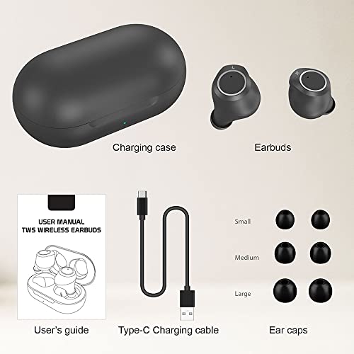 Wireless V5 Bluetooth Earbuds Works for Motorola Moto G Power (2021) with Charging case for in Ear Headphones. (V5.0 Black)